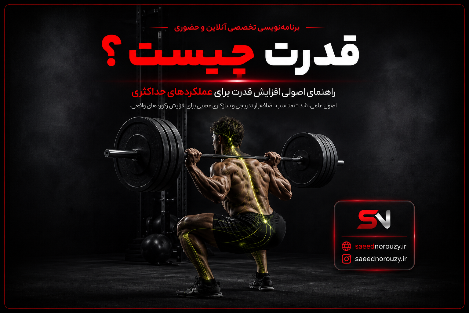 ورزشکار در حال بلند کردن وزنهٔ سنگین با بارِ باربل روی هالتر